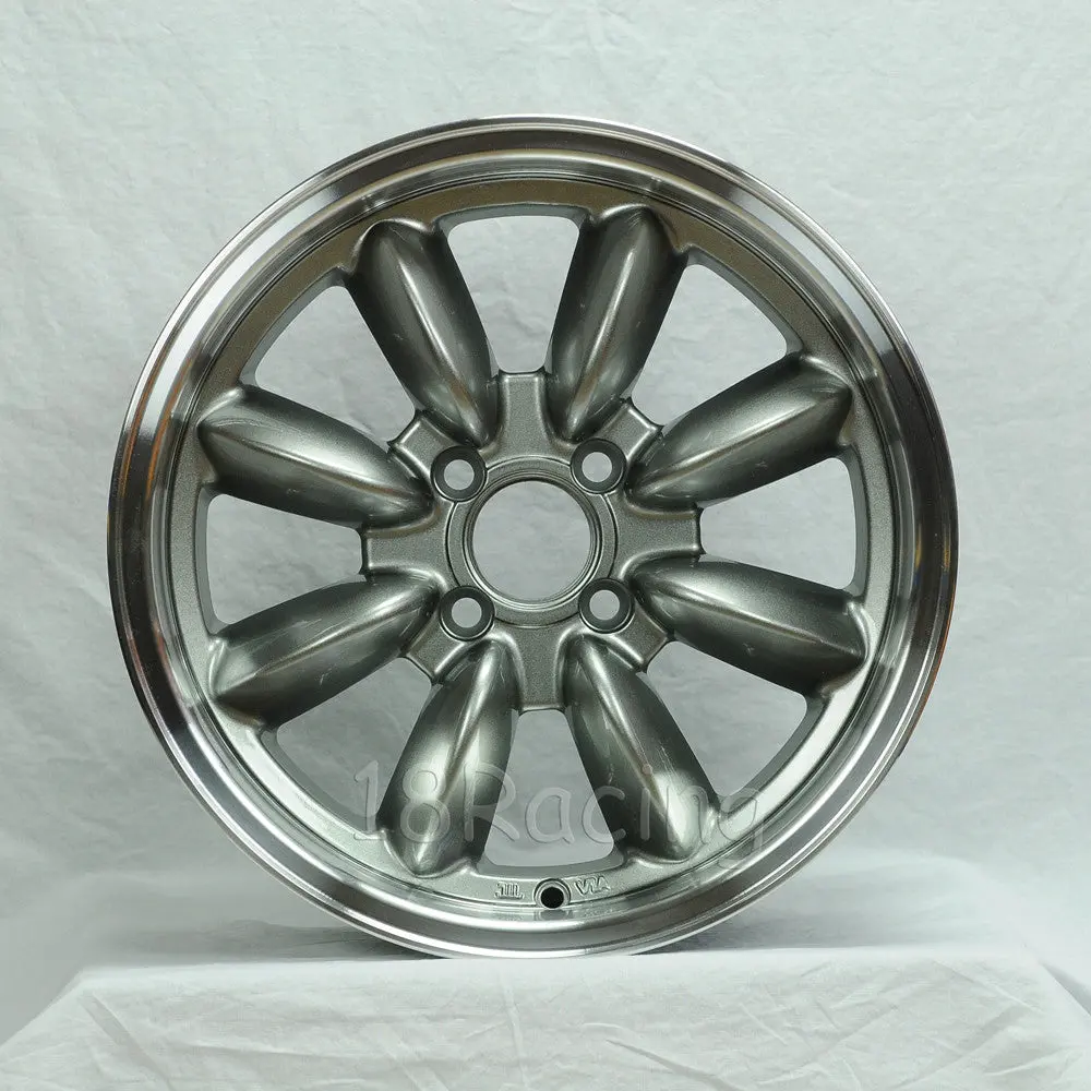 Rota Wheels Rb 1570 4X100 25 57.1 Steel Grey With Polish Lip 1