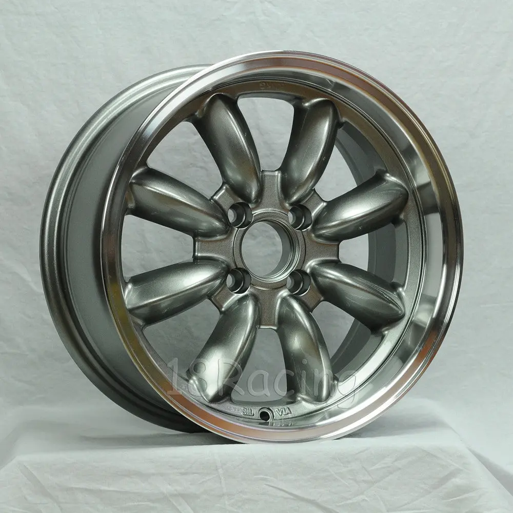 Rota Wheels Rb 1570 4X100 25 57.1 Steel Grey With Polish Lip 2