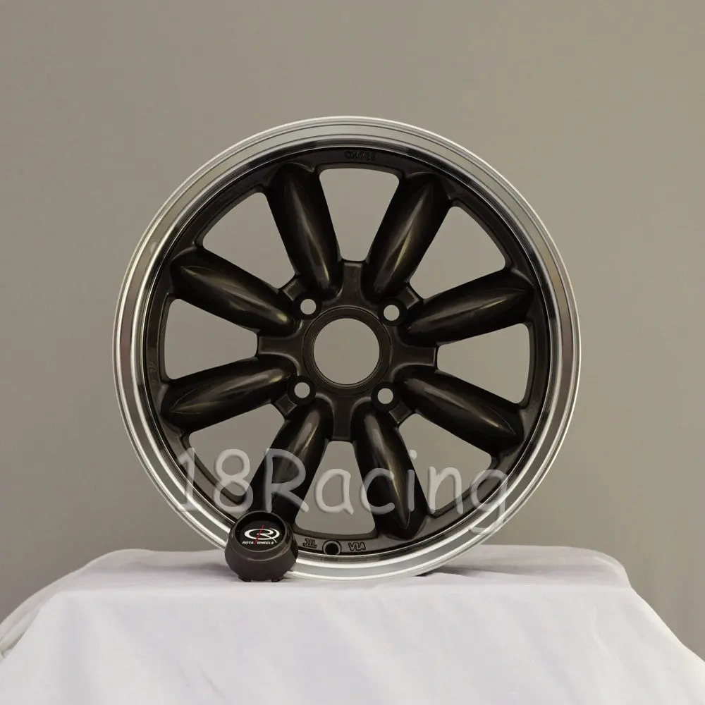 Rota Wheels Rb 1670 4X98 30 58.5 Gunmetal With Polish Lip 1