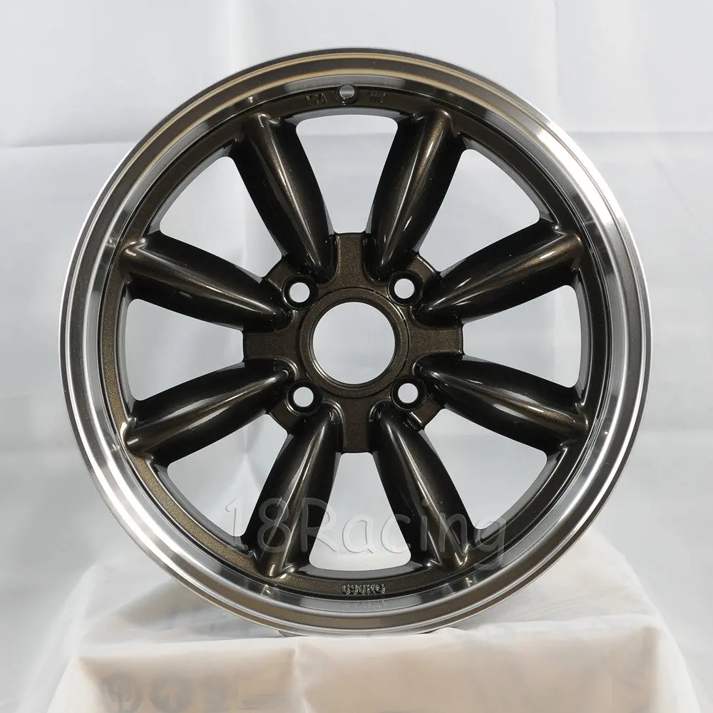 Rota Wheels Rb 1775 4X100 45 56.1 Gunmetal With Polish Lip 1