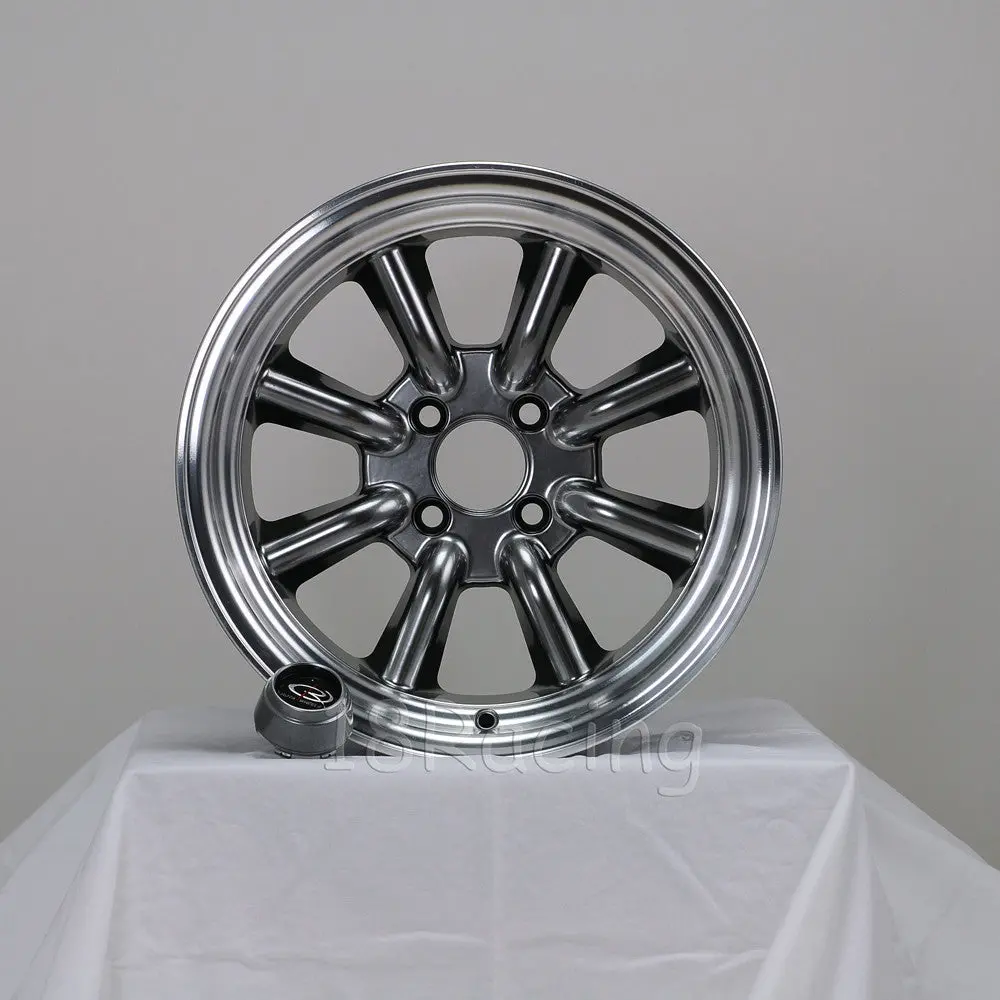 Rota Wheels Rkr 1580 4X100 10 67.1 Hyperblack With Polish Lip 1