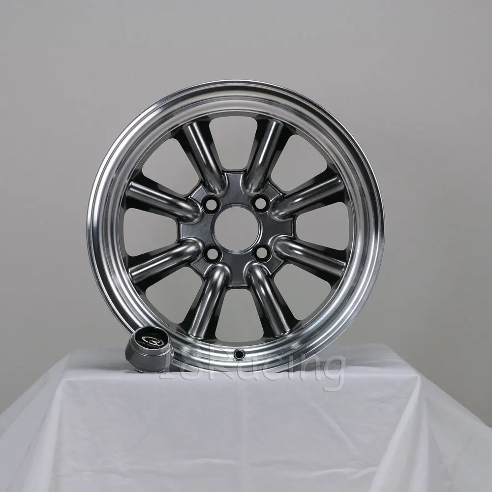 Rota Wheels Rkr 1580 4X100 0 67.1 Hyperblack With Polish Lip 1