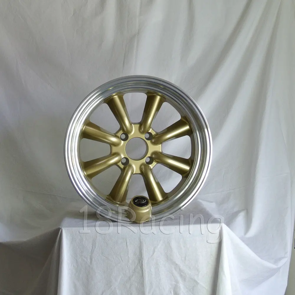 Rota Wheels Rkr 1785 4X114.3 -10 73 Gold With Polish Lip 1