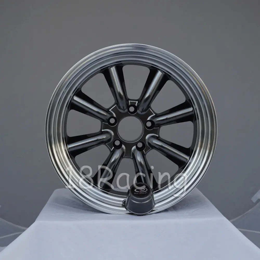 Rota Wheels Rkr 1785 5X114.3  +10 (Positive) 73 Hyperblack With Polish Lip 1