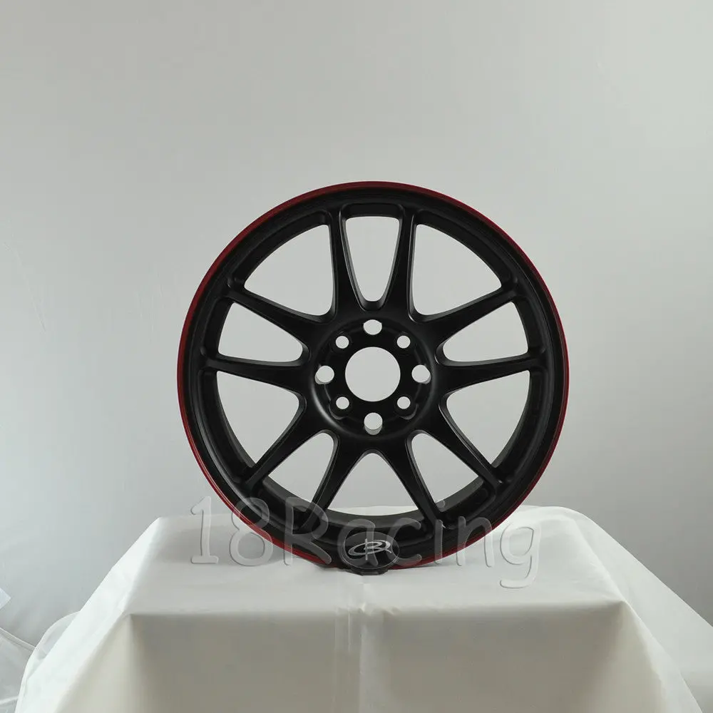 Rota Wheels Torque 1670 4X100 40 67.1 Flat Black With Red Line 1