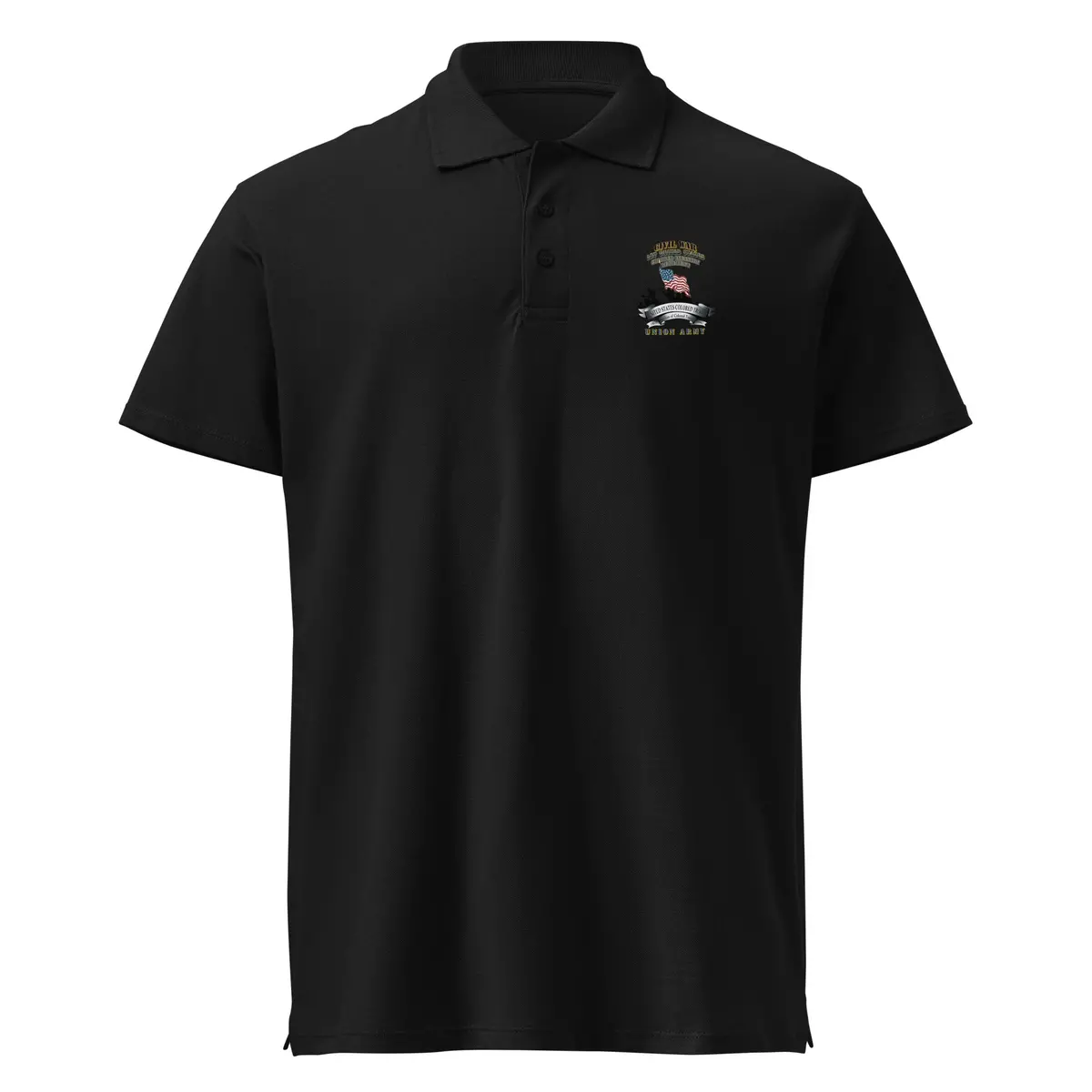 Premium Pique Polo Shirt Civil War - 1St United States Colored Infantry Regiment With Usct Bureau Banner - Usa X 300 1
