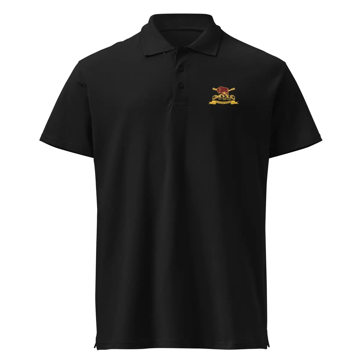 Premium Pique Polo Shirt  Army  - 10Th Cavalry Regiment W Br - Ribbon X 300 1