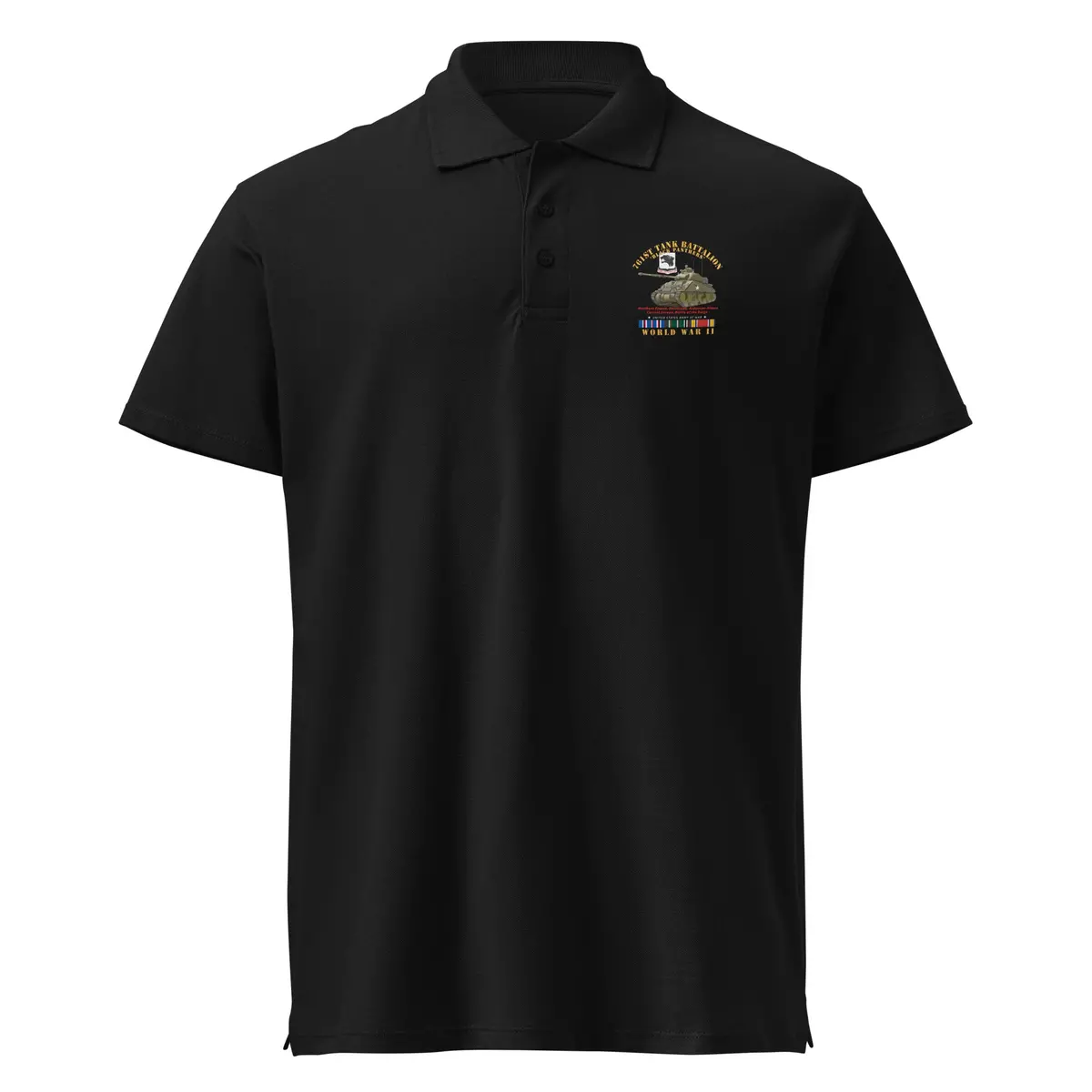 Premium Pique Polo Shirt Army - 761St Tank Battalion - Black Panthers - W Tank Wwii  Eu Svc 1