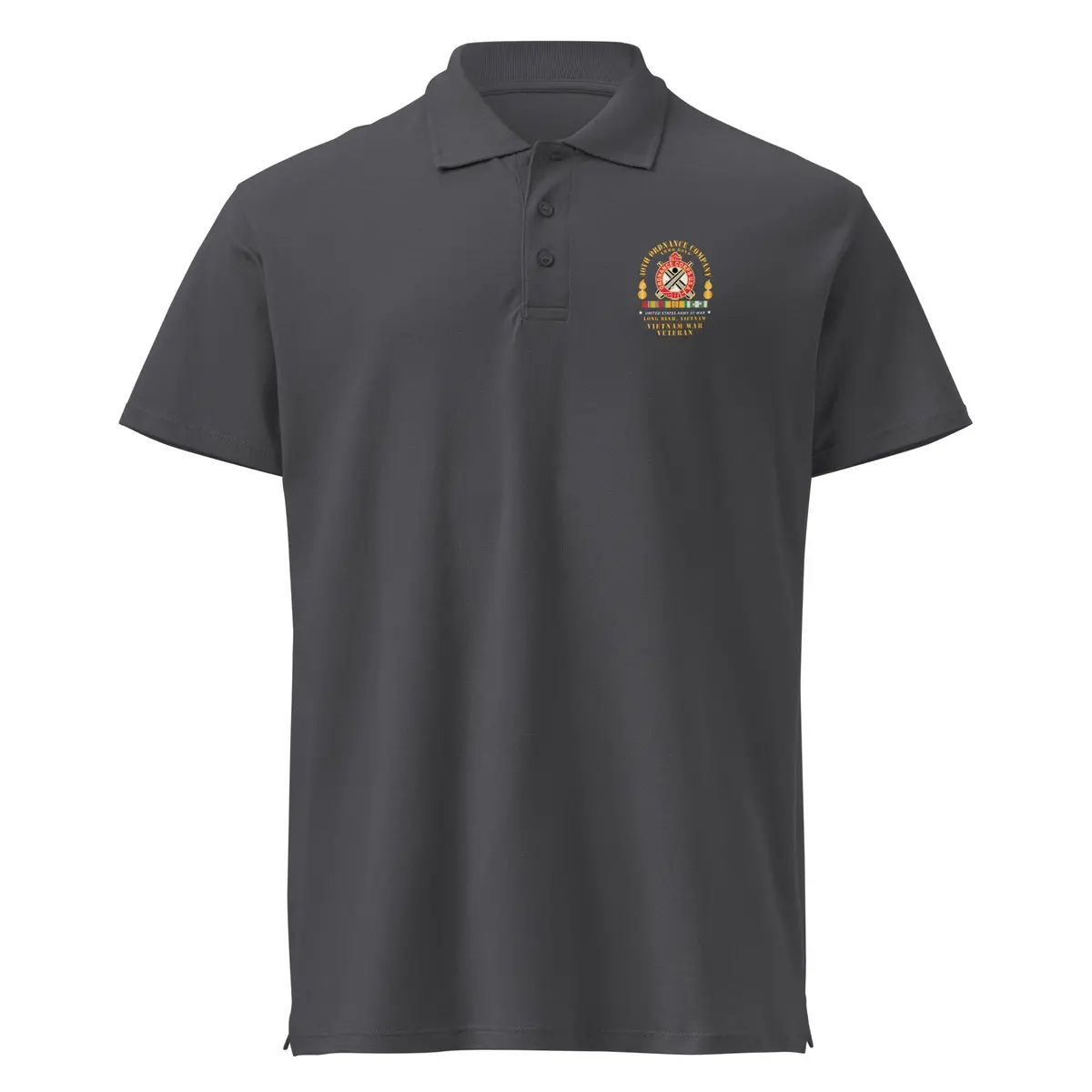 Premium Pique Polo Shirt - 40Th Ordnance Company - Ord Emblem - Ammo Boys - Long Binh, Vietnam Vet W Vn Svc X 300 25