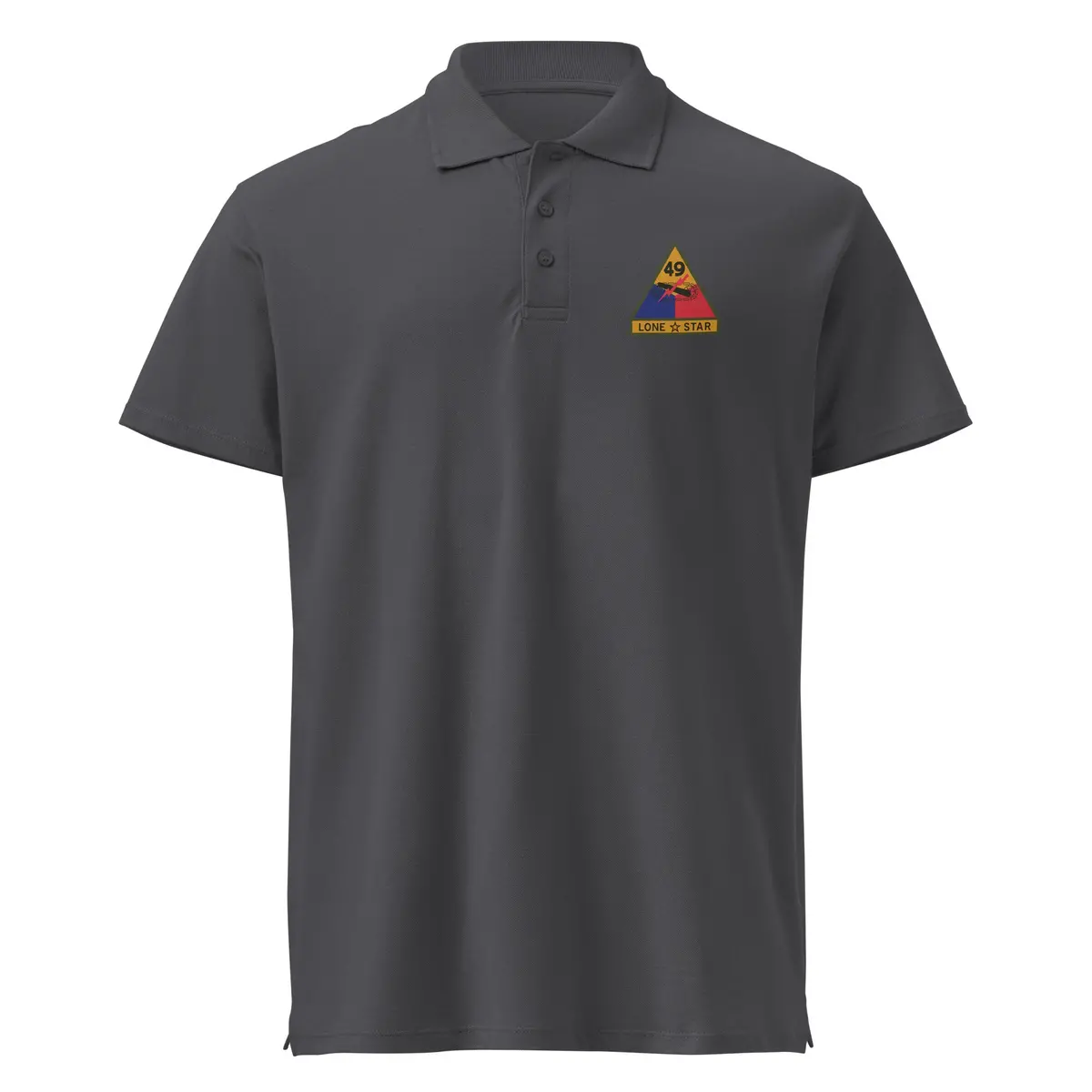 High-quality pique polo shirt featuring official 49th Armored Division SSI and personalized name tape—pack of 300 - Image 7