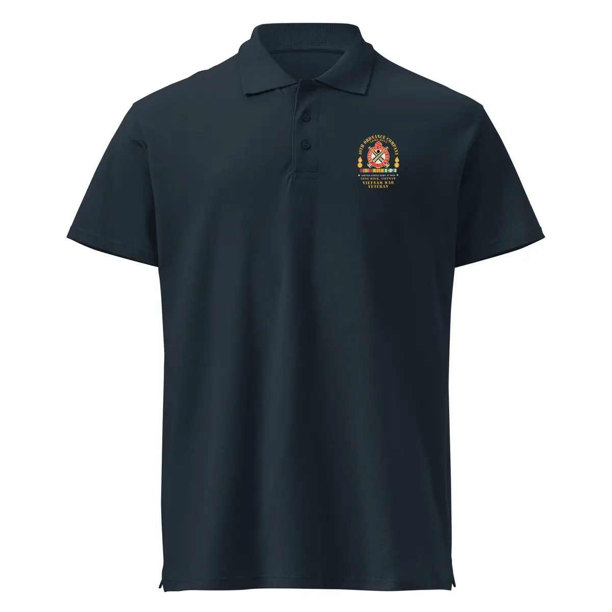 Premium Pique Polo Shirt - 40Th Ordnance Company - Ord Emblem - Ammo Boys - Long Binh, Vietnam Vet W Vn Svc X 300 9