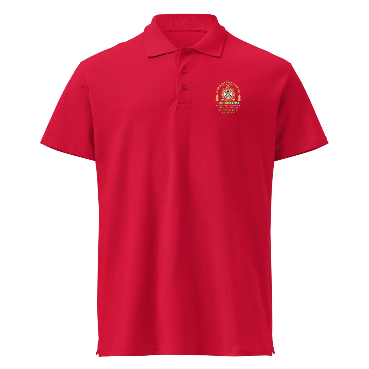 Premium Pique Polo Shirt - 40Th Ordnance Company - Ord Emblem - Ammo Boys - Long Binh, Vietnam Vet W Vn Svc X 300 17
