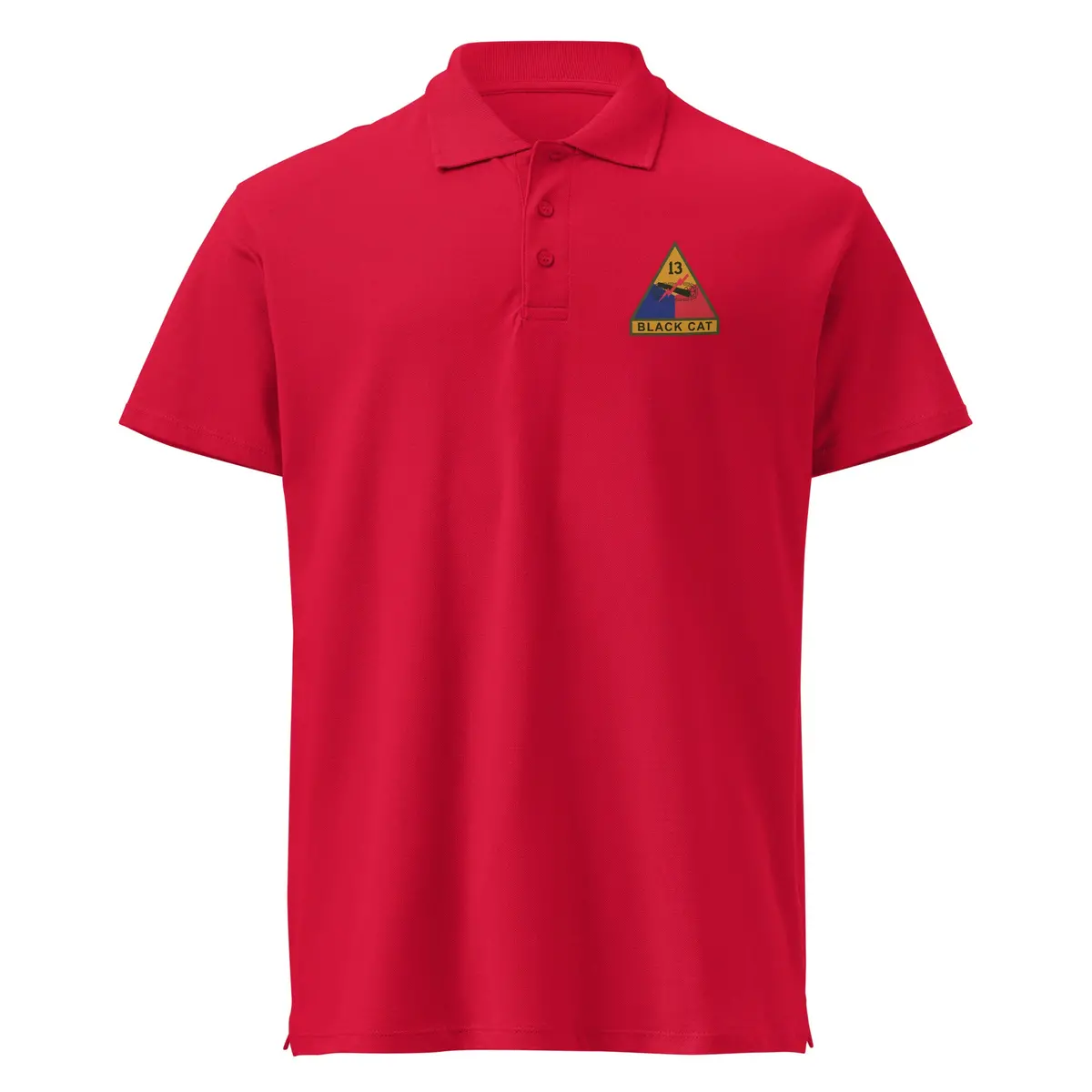 Premium Pique Polo Shirt Featuring 13th Armored Division SSI and Custom Name Tape - Image 5