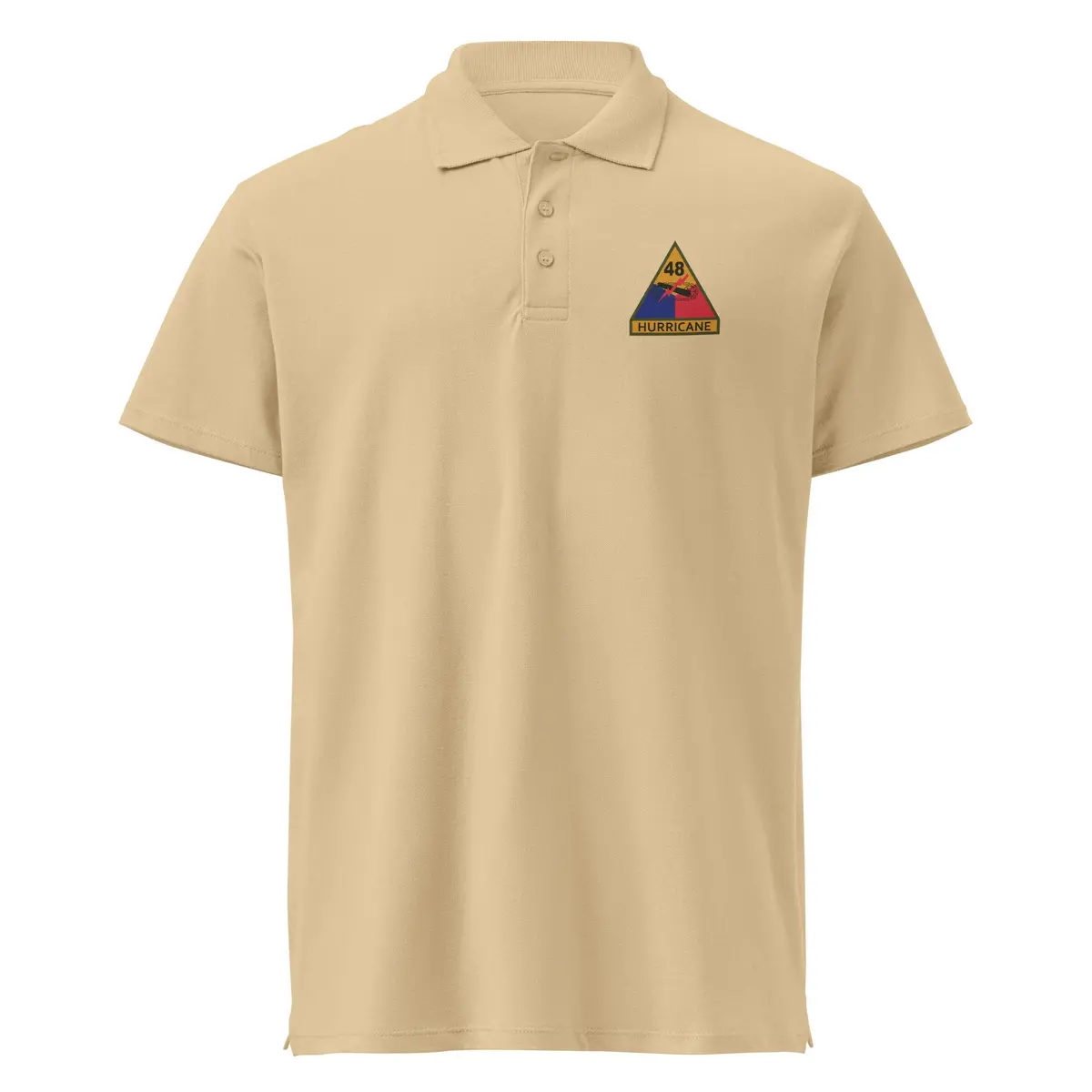 High-quality pique polo shirt featuring the 48th Armored Division SSI and personalized name tape—pack of 300 - Image 11