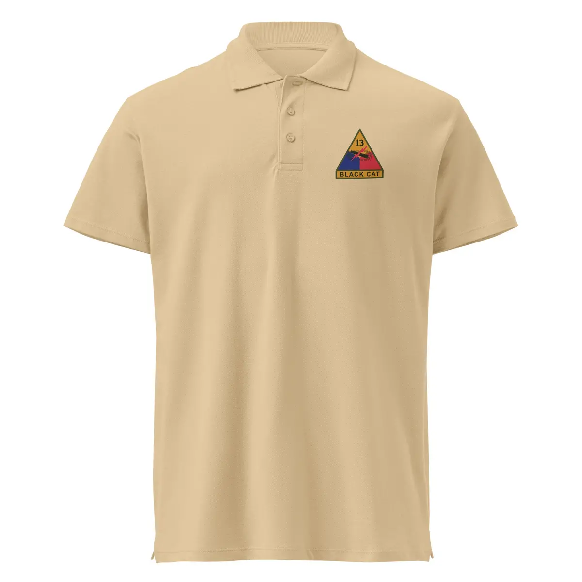 Premium Pique Polo Shirt Featuring 13th Armored Division SSI and Custom Name Tape - Image 11