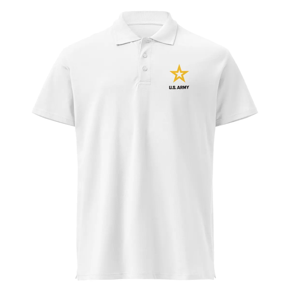 Classic-fit pique polo featuring authentic US Army-inspired design, embroidered star emblem, and premium 100% cotton fabric - Image 25