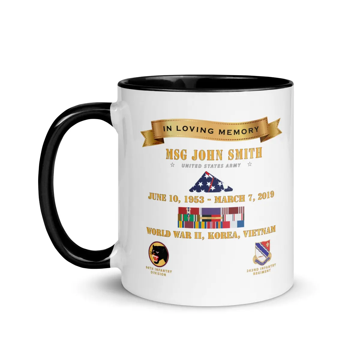 Mug With Color Inside - Army -Template 1 - In Memorial Of - 2025 X 300 1
