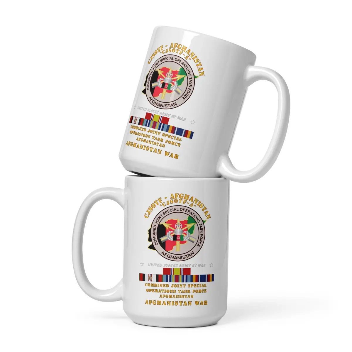 White Glossy Mug - Army - Combined Joint Special Operations Task Force - Afghanistan 2