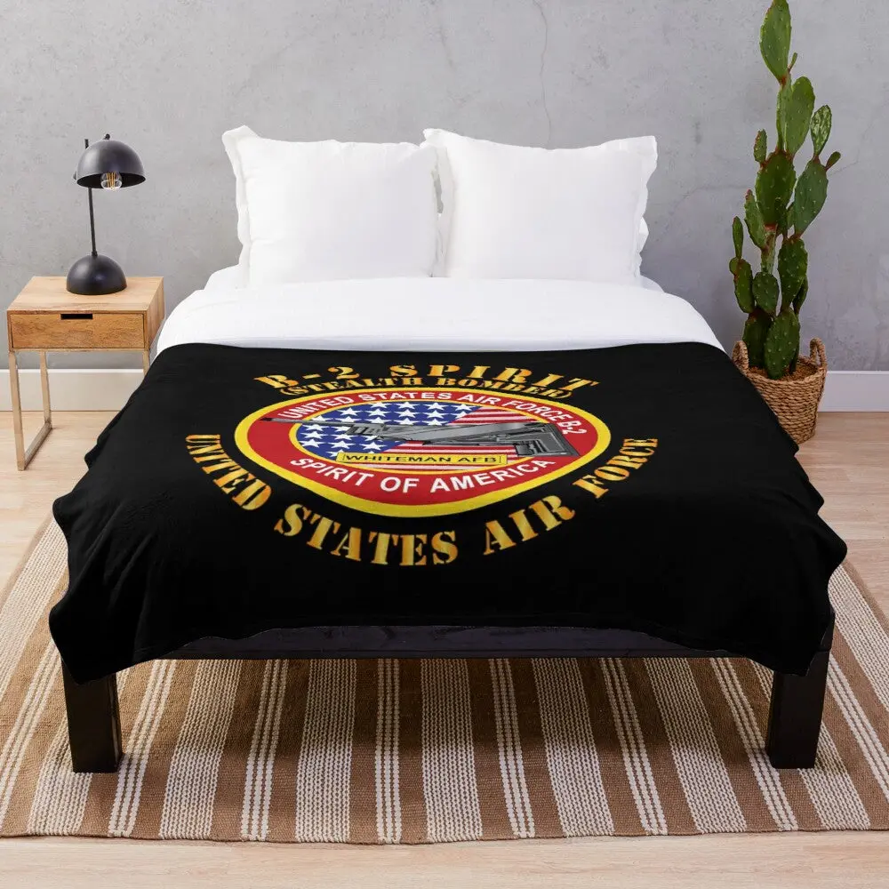Usaf - B2 - Spirit - Stealth Bomber Throw Blanket 1