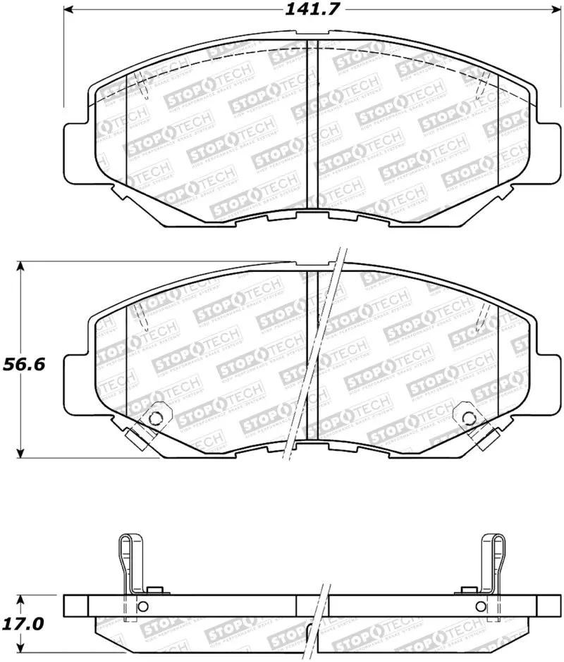 Stoptech Sport Front Brake Pads Kit – Includes Shims And Mounting Hardware 1