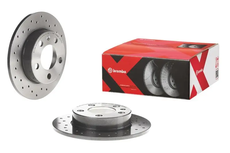 Brembo 07-15 Mini Cooper Front Prem. Xtra Cross Drilled Uv Coated Rotor 1
