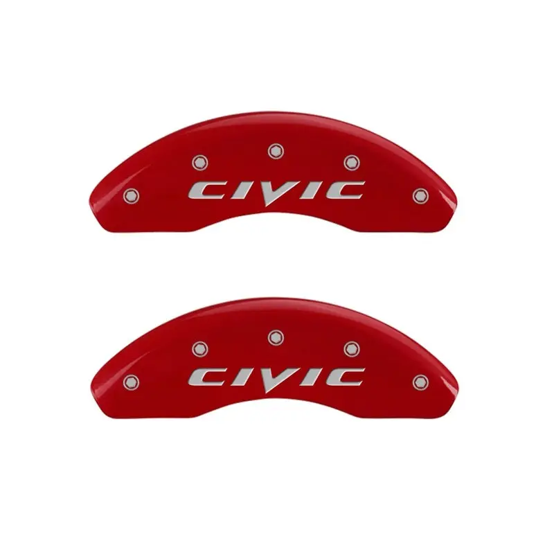 Mgp Engraved Front Caliper Covers For 2015 Honda Civic – Red Finish With Silver Accents 1