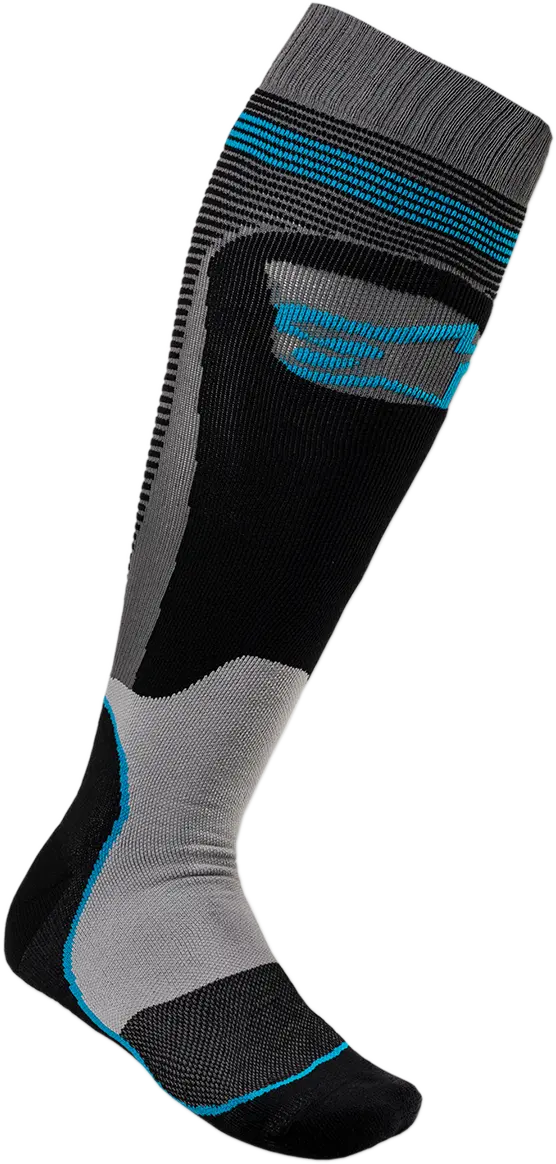 Alpinestars Mx Plus 1 Socks - Black/Cyan - Small/Medium 4701820-1079-Sm 1