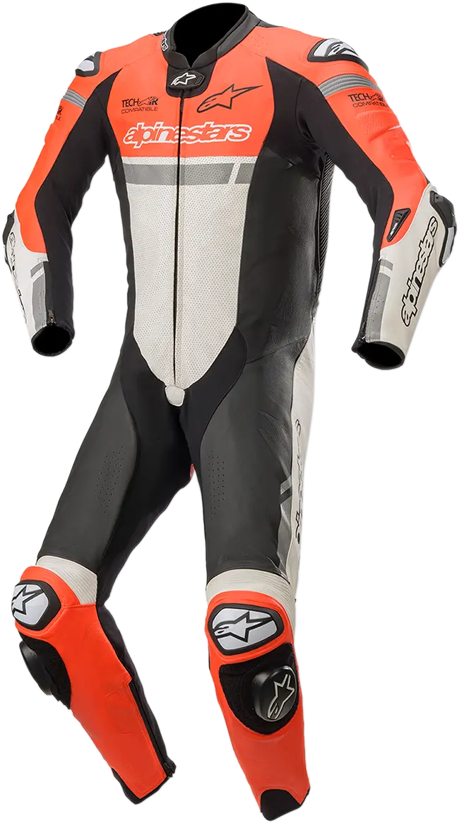 Alpinestars Missile Ignition One-Piece Leather Racing Suit – Red Fluorescent/White/Black, Size Us 48 / Eu 58 (3150120-3001-58) 1