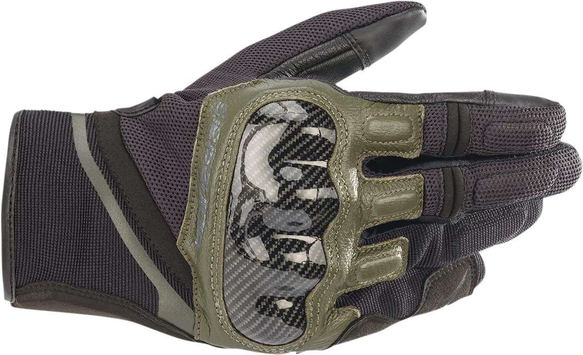 Alpinestars Chrome Motorcycle Gloves – Black/Green, Medium (Model 3568721-1681-M) 1