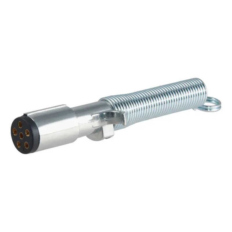 Curt 6-Way Round Connector Plug W/Spring (Trailer Side Packaged) 1