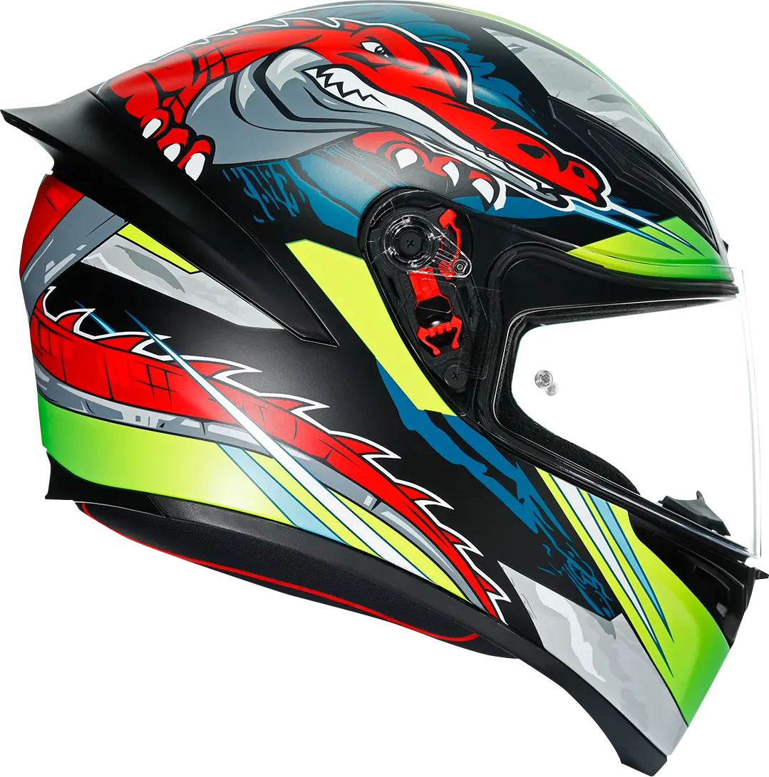 Agv K1 Motorcycle Helmet – Dundee Matte Lime And Red Design, Size 2Xl 1