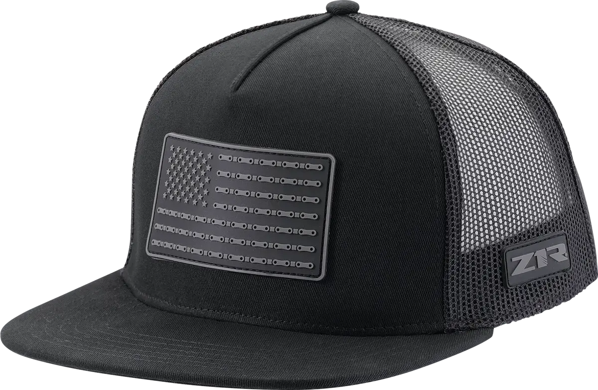 Z1R Flag Embroidered Snapback Hat – Matte Black, Style #2501-4023 1