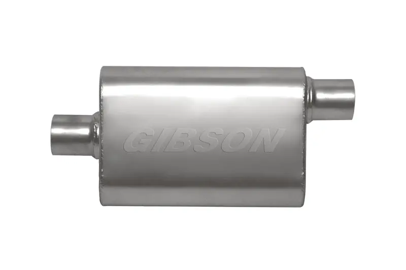 Gibson Cft Superflow Center/Offset Oval Muffler - 4X9X18In/2.5In Inlet/2.5In Outlet - Stainless 1