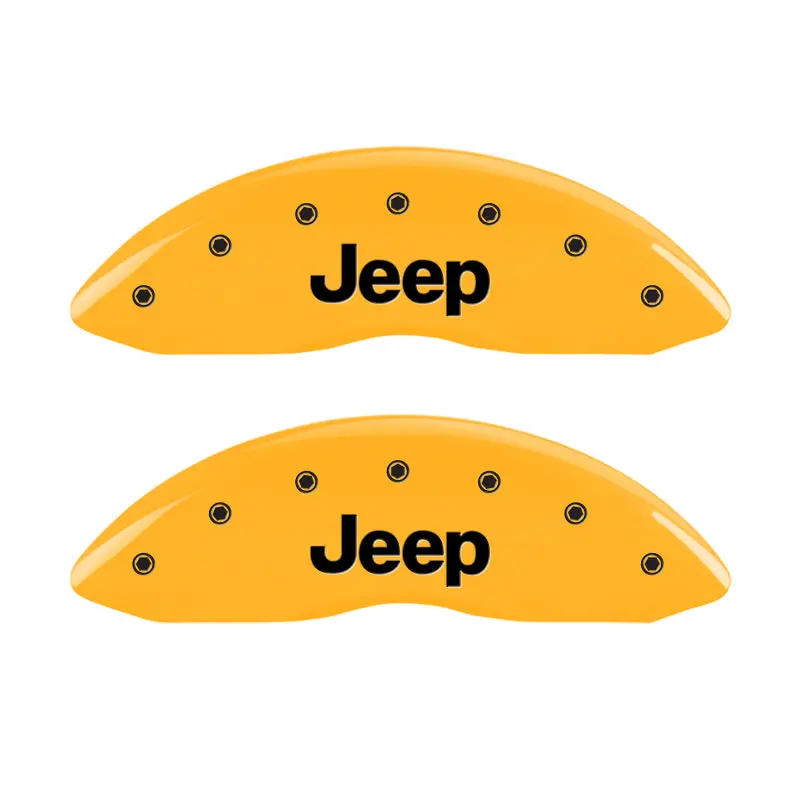 Mgp Engraved 4-Piece Caliper Cover Set For 2004 Jeep Grand Cherokee – Yellow Finish With Black Charcoal Accents 1