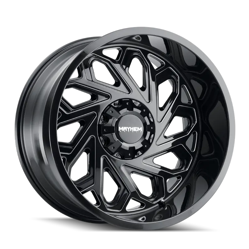 Mayhem 8112 Essex 20X10 / 8X170 Bp / -19Mm Offset / 125.2Mm Hub Black W/ Milled Spokes Wheel 1