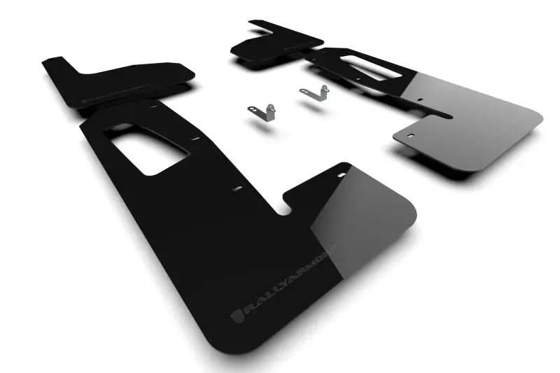 Rally Armor 2022 Rivian R1T Black Ur Mud Flap - Metallic Black Logo 1