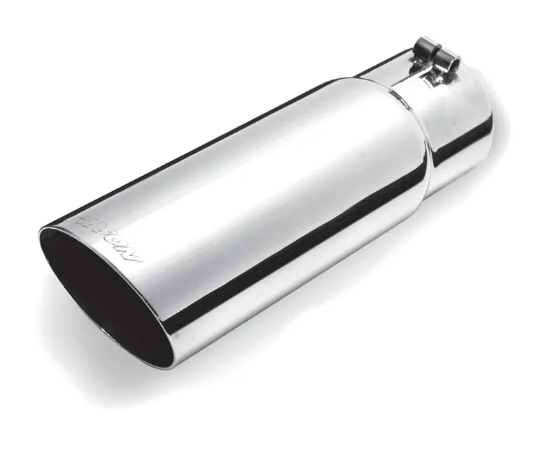 Gibson Round Single Wall Angle-Cut Tip - 4In Od/2.25In Inlet/12In Length - Stainless 1