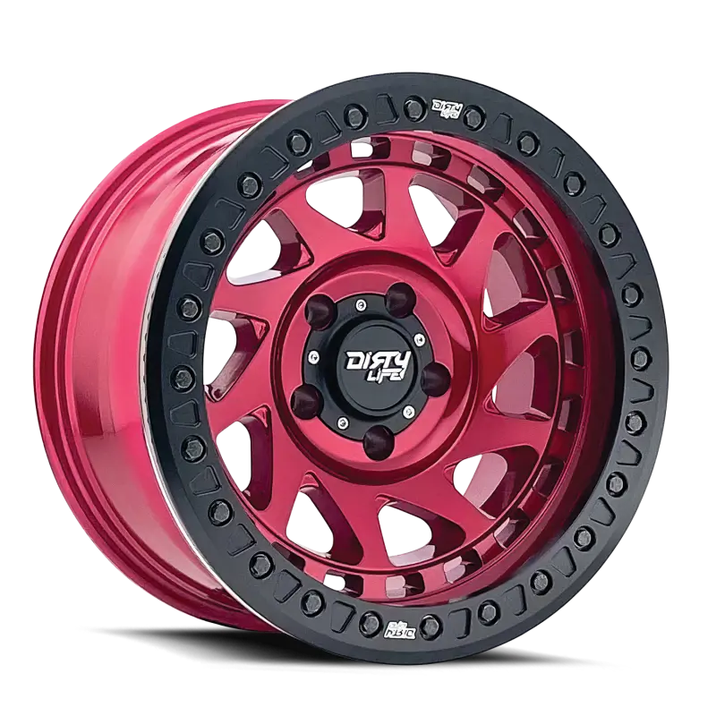 Dirty Life Enigma Race 17X9 Wheel – Crimson Candy Red, 8X165.1 Bolt Pattern, -12Mm Offset, 130.8Mm Hub Bore 1