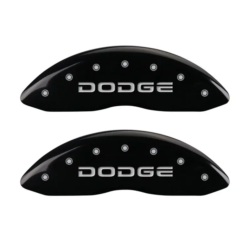 Mgp Engraved Caliper Covers – Front & Rear, Black Finish With Silver Accents (Dodge-Themed Design) 1