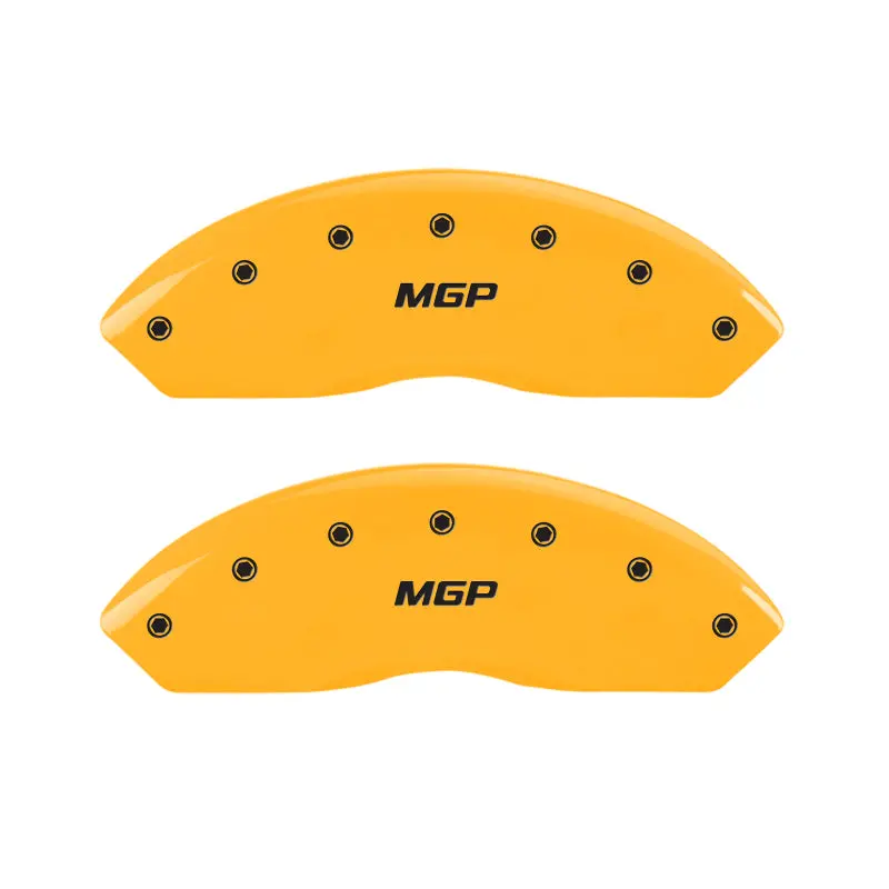 Mgp 4 Caliper Covers Engraved Front & Rear Mgp Yellow Finish Black Ch 1