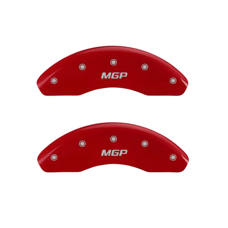 Mgp Engraved Red Caliper Covers – Front & Rear With Silver Chrome Detailing 1