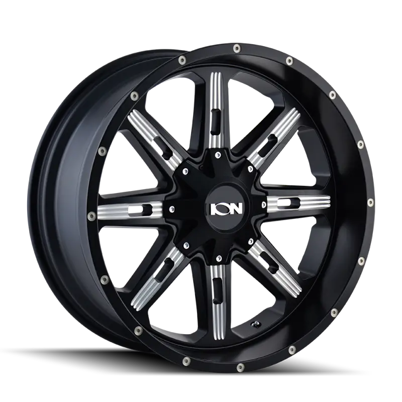 Ion Type 184 Satin Black/Milled Spoke Wheel – 20X9, 8X165.1 Bolt Pattern, 0Mm Offset, 130.8Mm Hub Bore 1