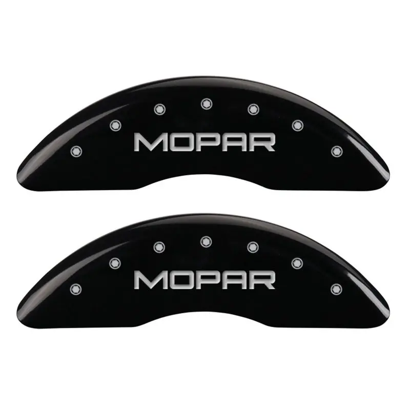 Mgp Engraved Four-Piece Caliper Cover Set – Front And Rear, Black Finish With Silver Chrome Detailing 1