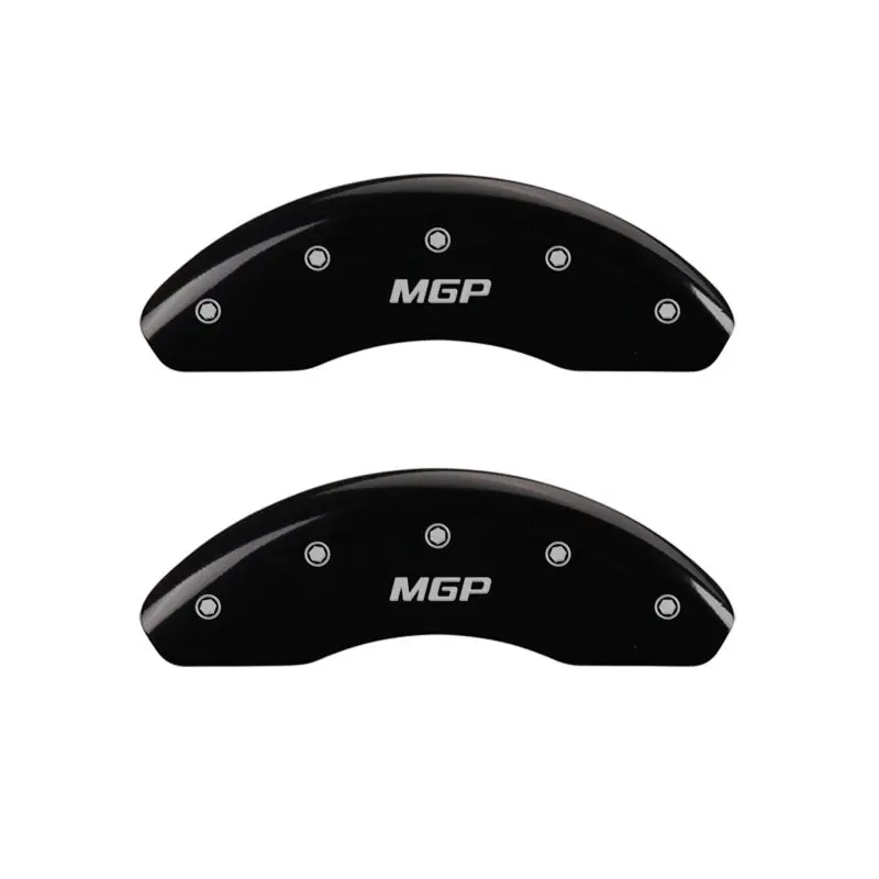 Mgp Engraved Front Caliper Cover Set – Black Finish With Silver Chrome Accents 1