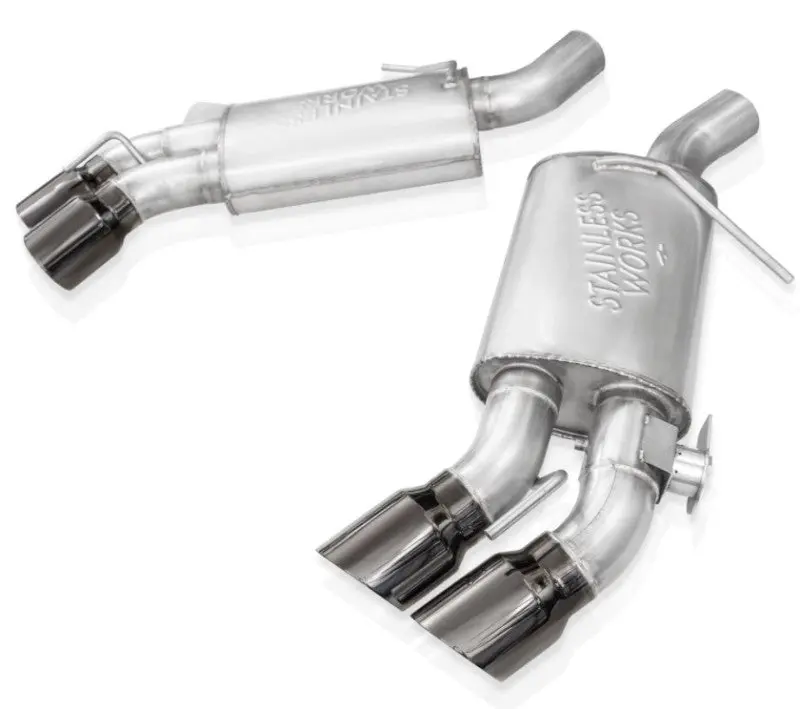 Stainless Works Axle-Back Exhaust System For 2016–2021 Camaro Ss – 3-Inch Redline Sw, Active Valve, Quad 4-Inch Black Tips 1