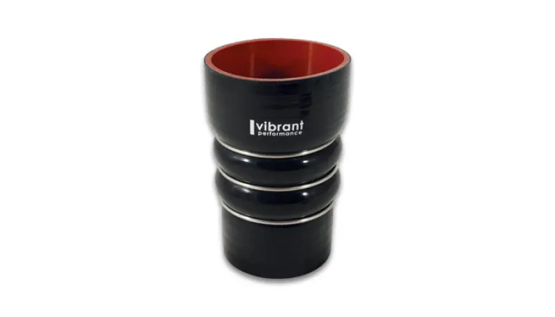 4-Ply Aramid-Reinforced Silicone Cac Hose – 3" X 3.5" Vibrant Black Coupling 1