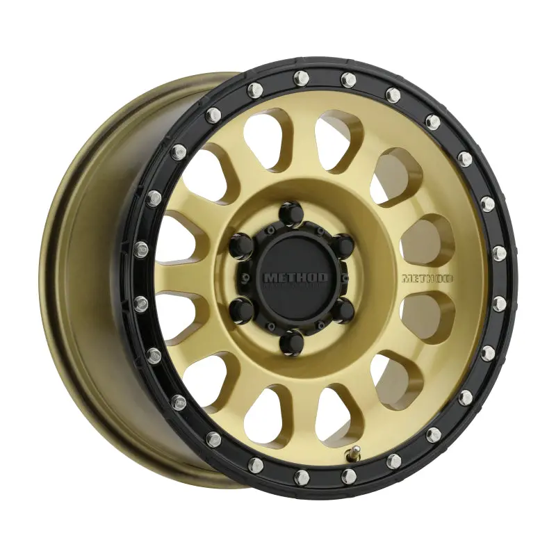 Method Mr315 17X9 -12Mm Offset 6X5.5 106.25Mm Cb Gold/Black Street Loc Wheel 1