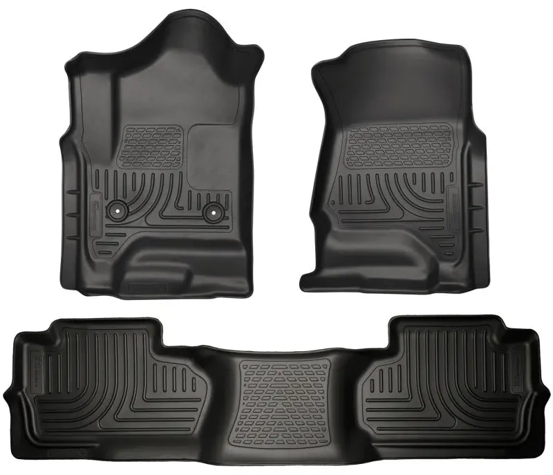 Husky Liners Weatherbeater Front And Second-Row Floor Mats For 2014 Chevrolet Silverado & Gmc Sierra Double Cab 1