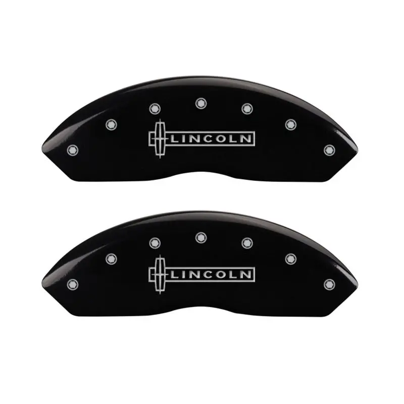 Mgp Engraved Caliper Covers – Front (Lincoln Logo) & Rear (Star Emblem), Black Finish With Silver Chrome Accents 1