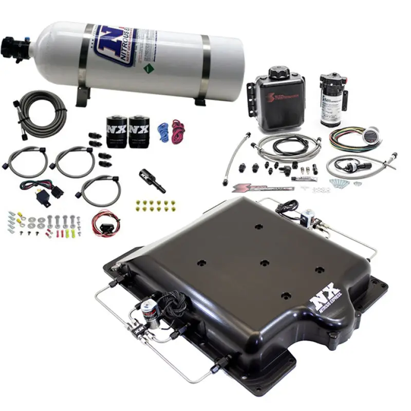 Nitrous Express Hellcat Supercharger Lid Nitrous/Water Injection System — 100–400 Hp Boost, Includes 15 Lb Bottle 1